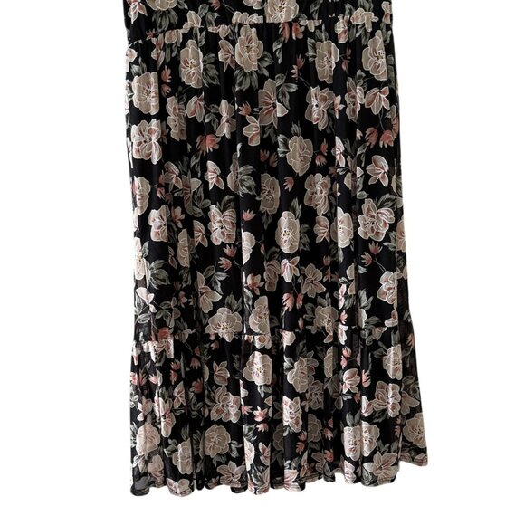 Siren Lily Womens Floral Longer Dress 3X Flutter Sleeves Elastic Waist Tiered - Picture 3 of 7